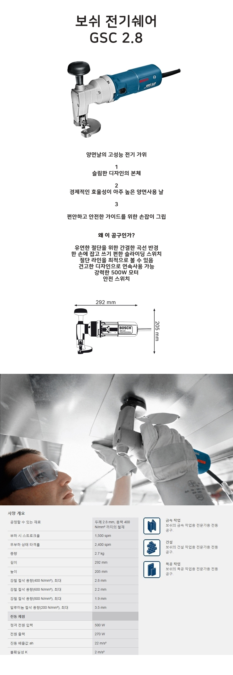 보쉬  전기쉐어 GSC 2.8