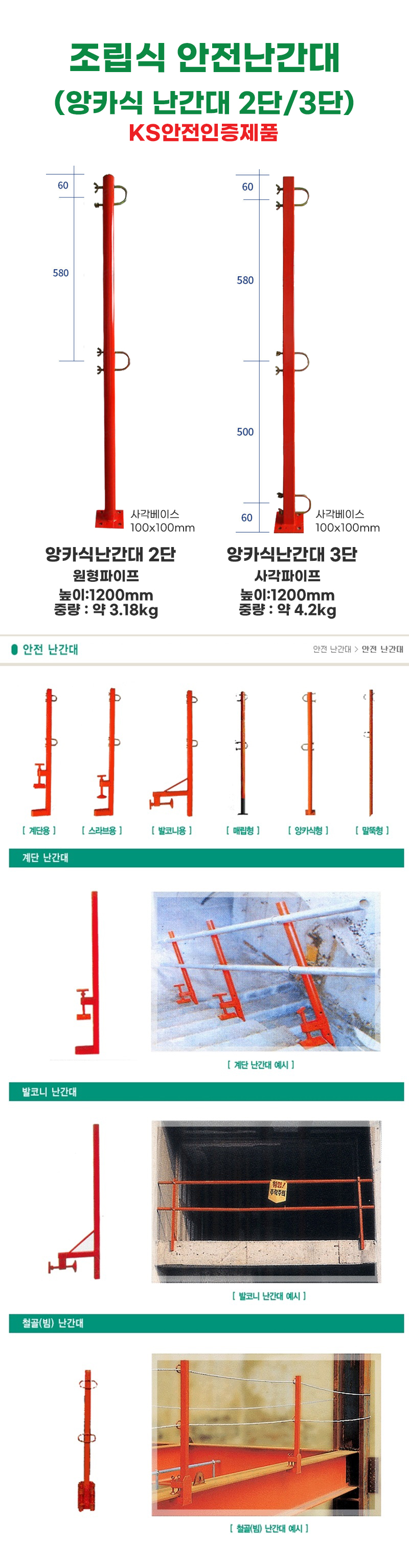 일체형 앙카식난간대