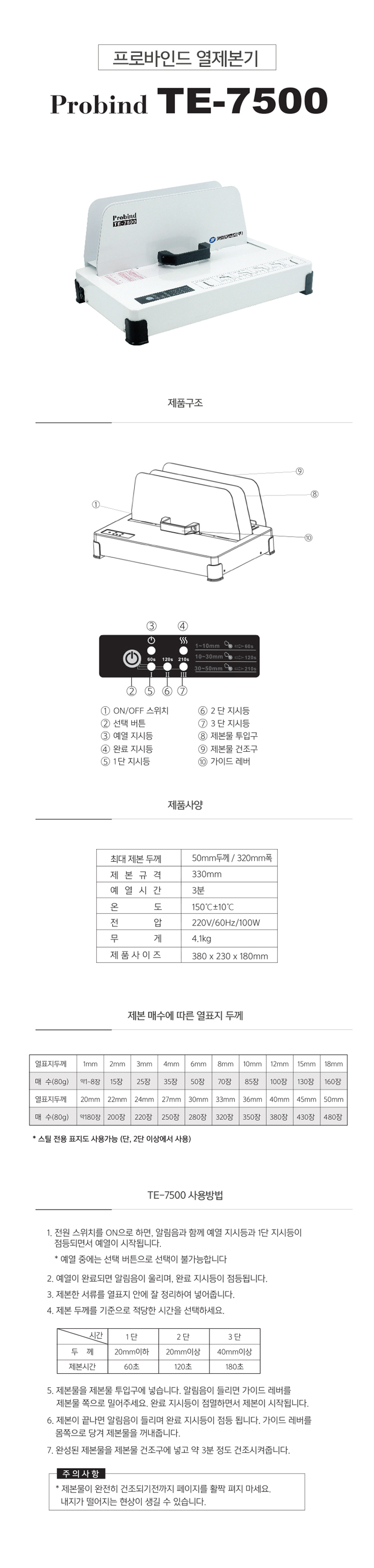 열제본기(TE-7500/카피어랜드) CLT-K515S