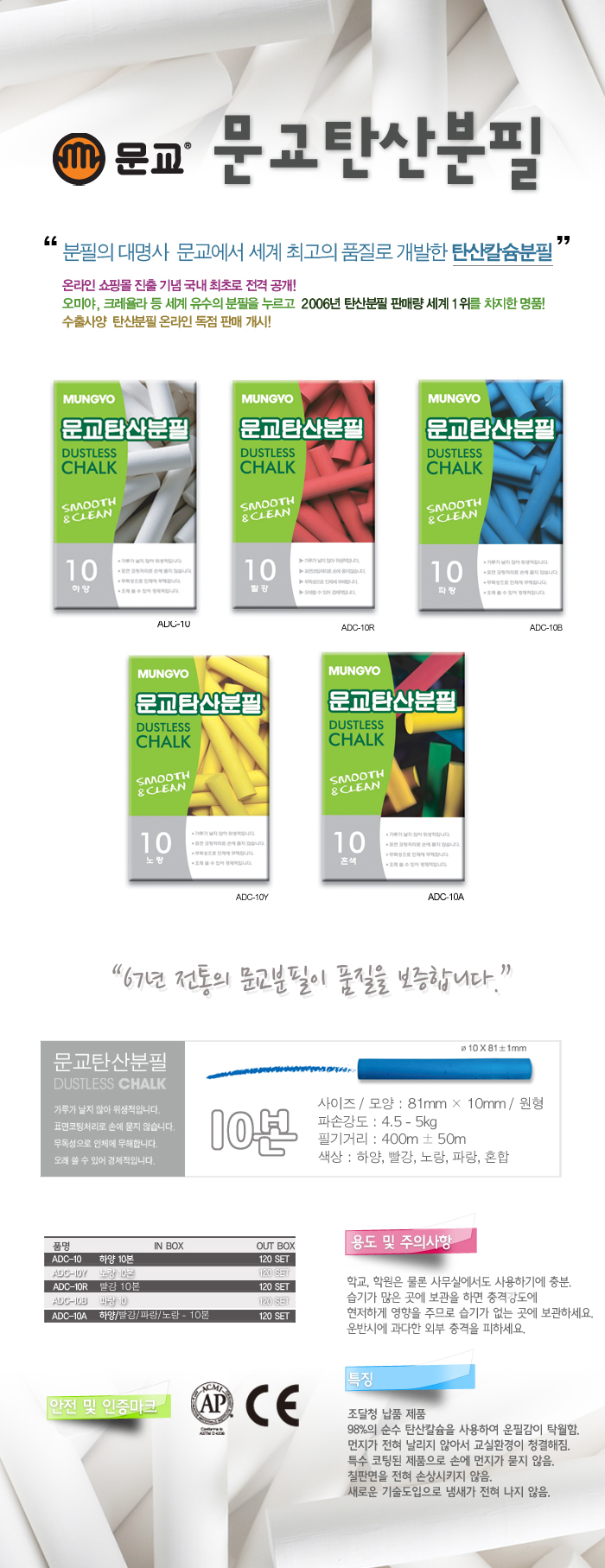 분필(문교/적색)