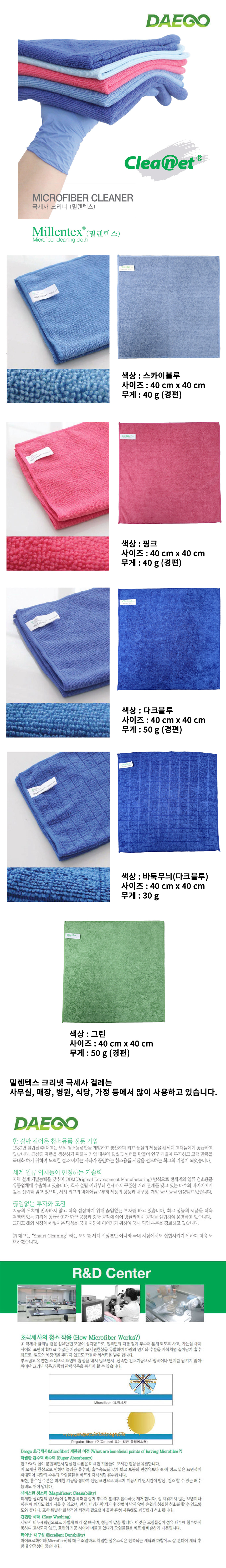 밀렌텍스 크리넷 극세사 다용도 걸레(10장/40x40cm/50g/그린/대고)