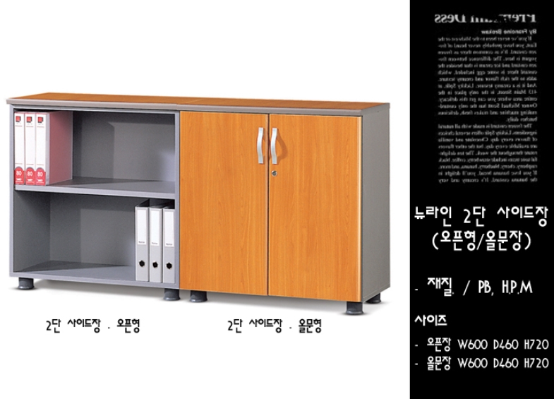 뉴라인 2단 사이드장(오픈형/W600/대한OA)