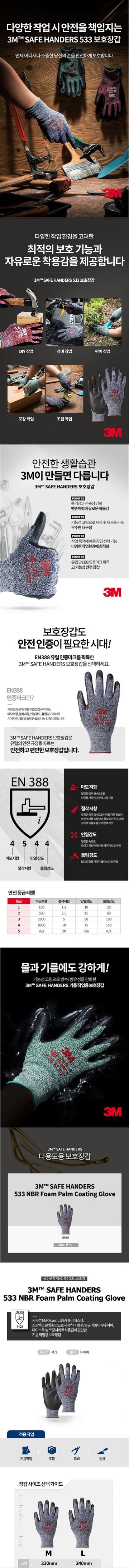 다목적 장갑 533NBR(네이비/L/3M)