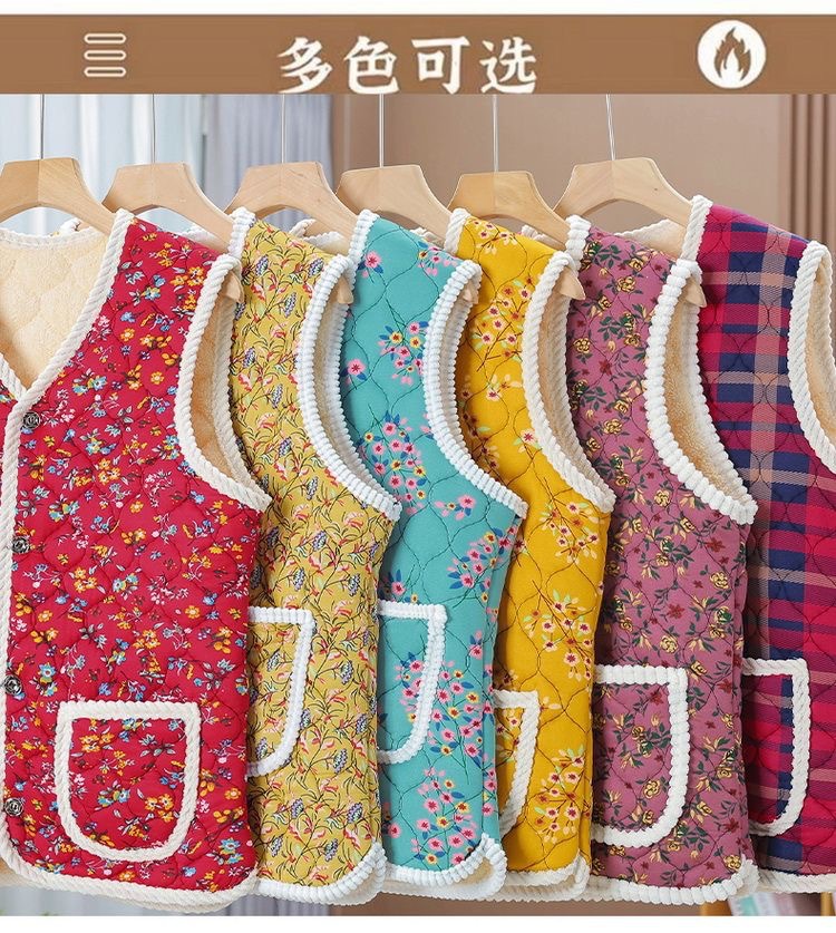 김장조끼 가을과 겨울에는 가오 씨는 두꺼운 목화 스웨트 셔츠와 중년 여성을 위한 팔이 없는