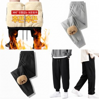 겨울 남자 방한 패딩바지 융털 트레이닝 바지 남성