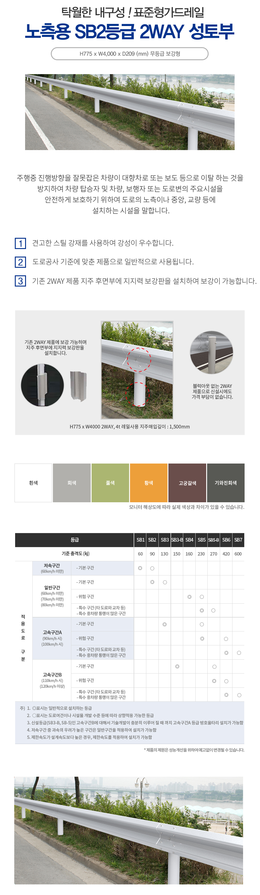 가드레일 표준형 SB2 (성토부3.2T)