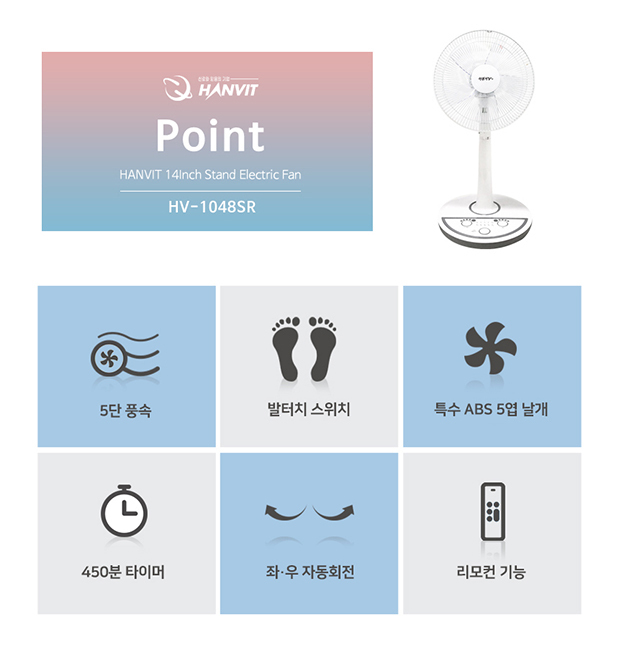 발터치 스탠드 선풍기 리모컨  HV-1048SR
