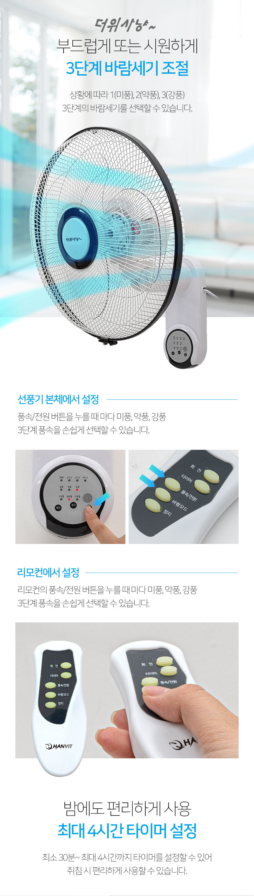 벽걸이리모컨선풍기HV-2177R