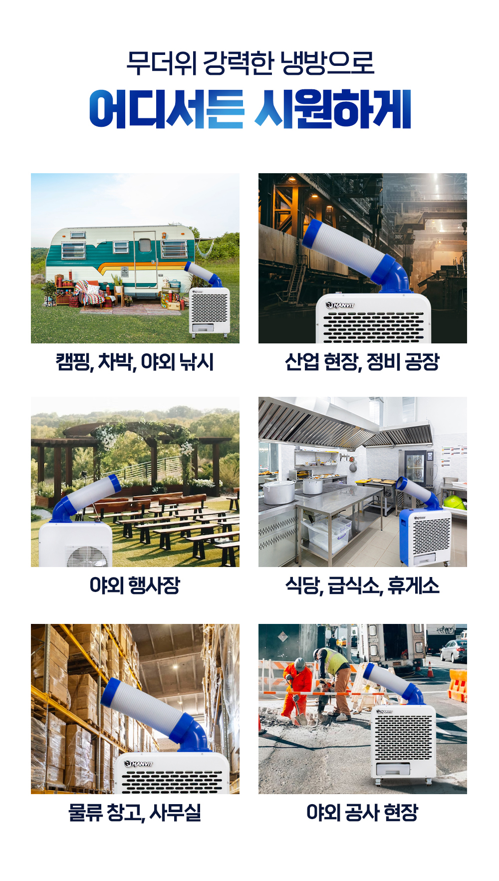 이동식 에어컨 실속형 1구실외기 없이 자유로운 이동(6평형)HV-M301캠핑/업소/매장